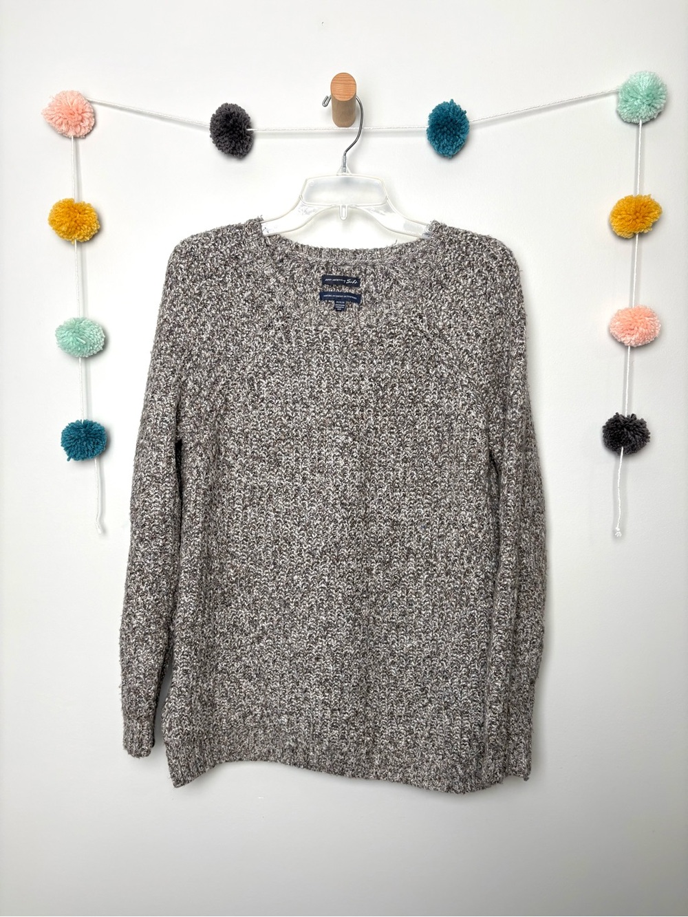 NWOT American Eagle Gray Marled Crewneck Sweater